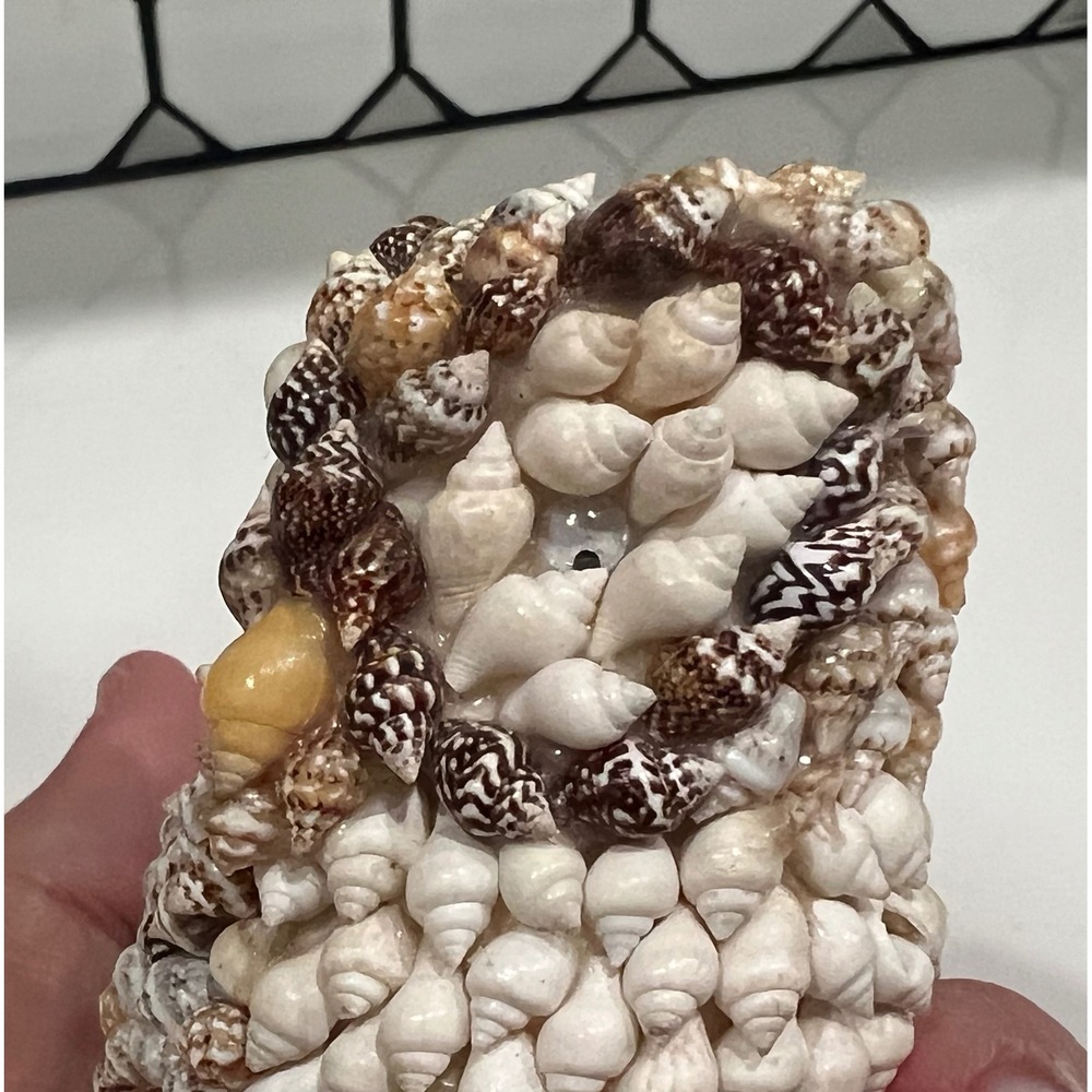 Vintage Seashell Owl Figurine Handcrafted Shell Art Made in Philippines 3.25in - Picture 8 of 9
